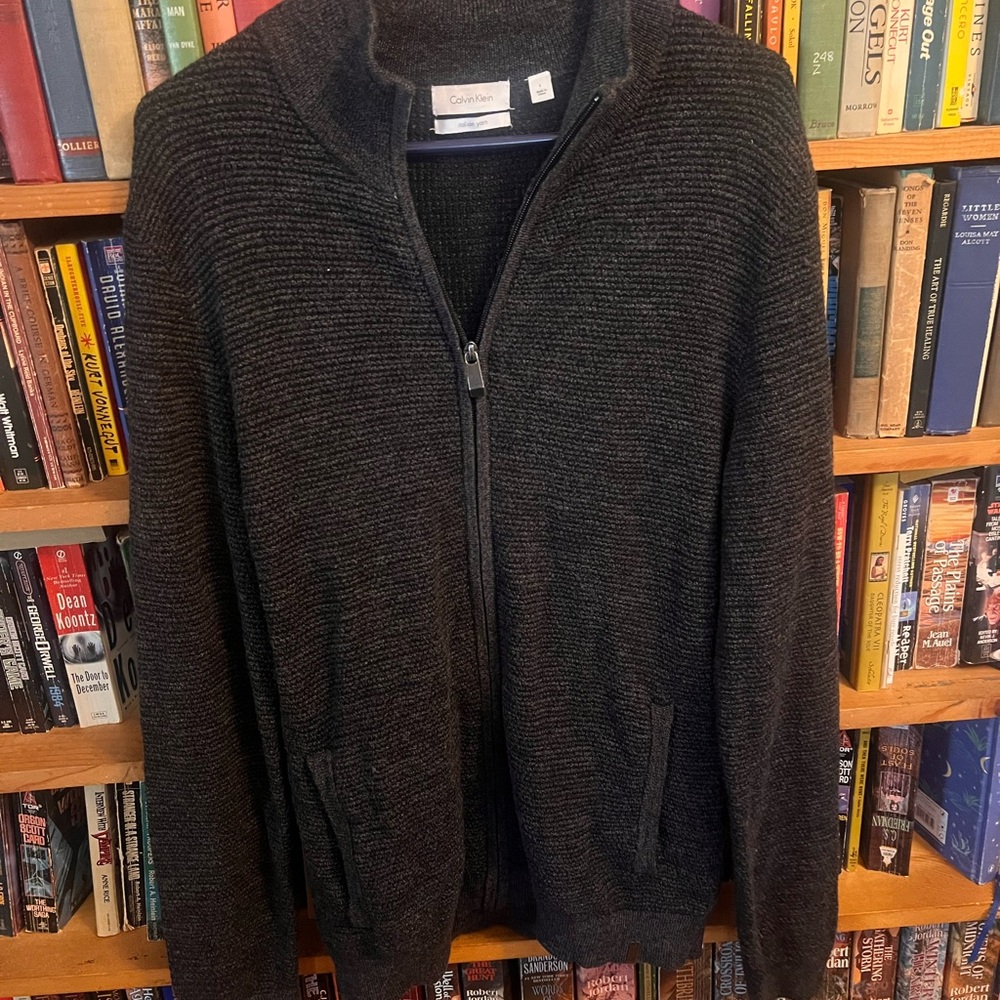 Calvin Klein Dark Gray Men's Zip-Up Sweater